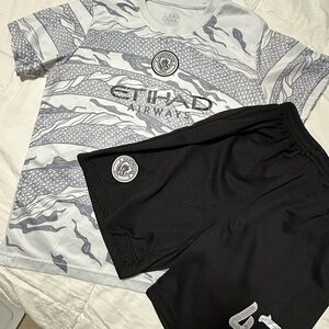 Etihad Airways jersey and Black Shorts Set: FODEN Manchester city